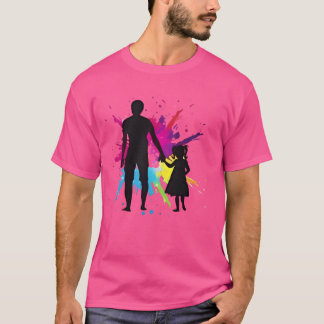 Vader Dochter Handen Handen Splashback ontwerp doo T-shirt