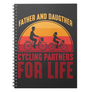 Vader- en Daughter Cycling Partners voor het leven Notitieboek