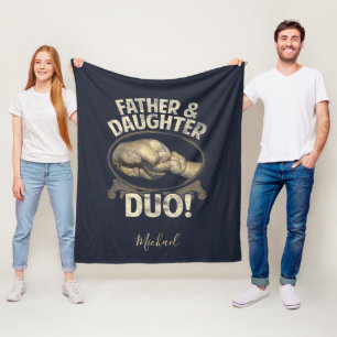 Vader en dochter Duo First Fathers Day Custom Fleece Deken