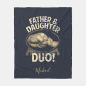 Vader en dochter Duo First Fathers Day Custom Fleece Deken (Voorkant)