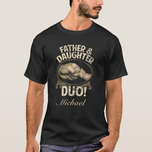 Vader en dochter Duo First Fathers Day Custom T-shirt (Voorkant)