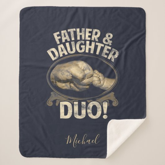 Vader en dochter First Fathers Day Custom Sherpa Deken (Voorkant)
