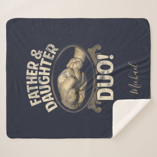 Vader en dochter First Fathers Day Custom Sherpa Deken (Voorkant (horizontaal))