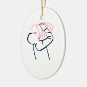 Vader en dochter. keramisch ornament (Links)