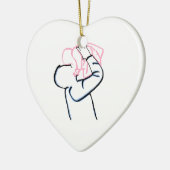 Vader en dochter kerstversiering keramisch ornament (Links)