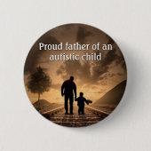 Vader en kind Autisme Bewustzijn Button (Voorkant)