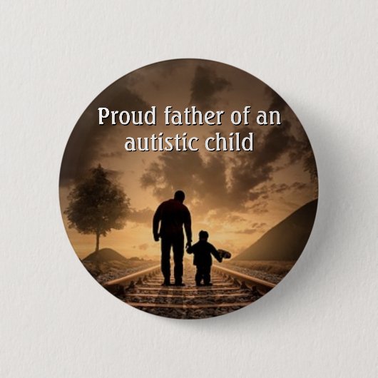 Vader en kind Autisme Bewustzijn Button (Voorkant)