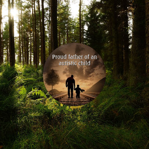 Vader en kind Autisme Bewustzijn Button