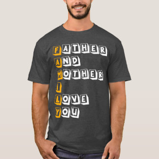 Vader en moeder Ik hou van je Familie meisje T-shirt