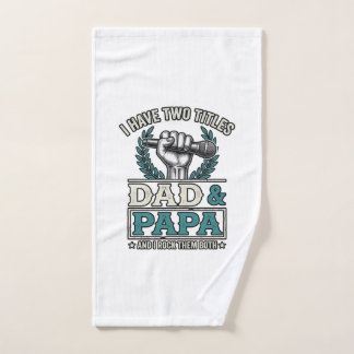 Vader En Papa Rock Titels Vintage Microfoon Shirt_ Handdoek