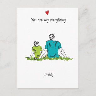 Vader en peuter, vaderdag cadeau idee briefkaart
