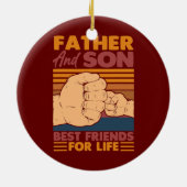 Vader en zoon beste vriend voor het leven keramisch ornament (Achterkant)