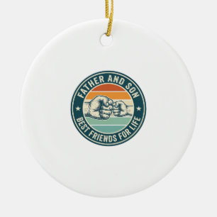 Vader en Zoon Beste Vrienden Vintage Vuistbumper S Keramisch Ornament