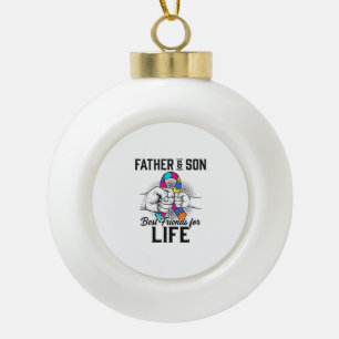 Vader en zoon beste vrienden voor het leven puzzel keramische bal ornament