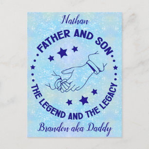 Vader en Zoon De Legende en Erfenis Gepersonalisee Briefkaart