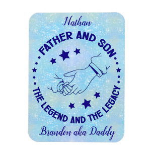 Vader en zoon De Legende en Legacy gepersonaliseer Magneet