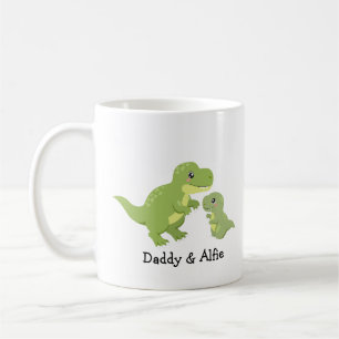 Vader en zoon Dino Love – Gepersonaliseerde famili Koffiemok