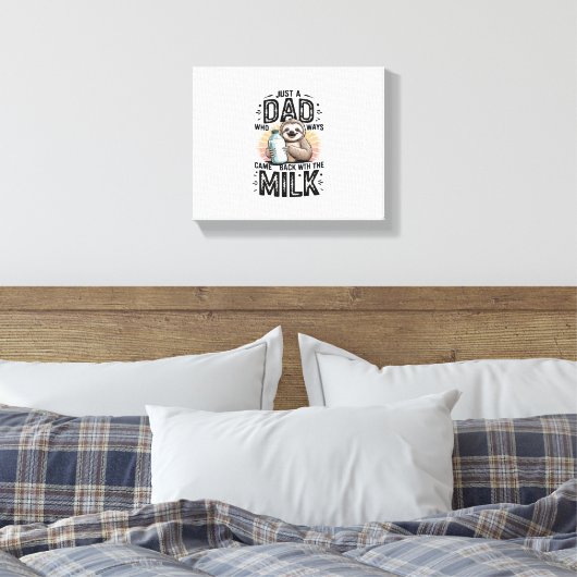 Vader en zoon met melkluiaard Grafisch Ontwerp-01 Canvas Afdruk (Insitu (Slaapkamer))