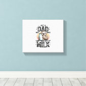 Vader en zoon met melkluiaard Grafisch Ontwerp-01 Canvas Afdruk (Insitu (Houten vloer))