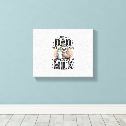 Vader en zoon met melkluiaard Grafisch Ontwerp-01 Canvas Afdruk (Insitu (Houten vloer))