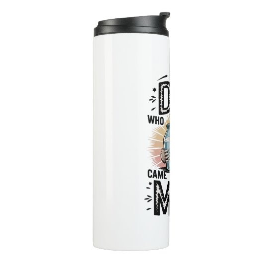 Vader en zoon met melkluiaard Grafisch Ontwerp-01 Thermosbeker (Gedraaid links)