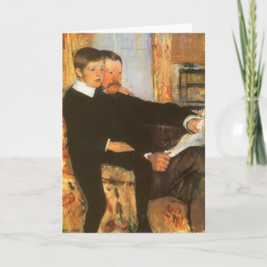 vader en zoon portret van Mary Cassatt Kaart (Voorkant)