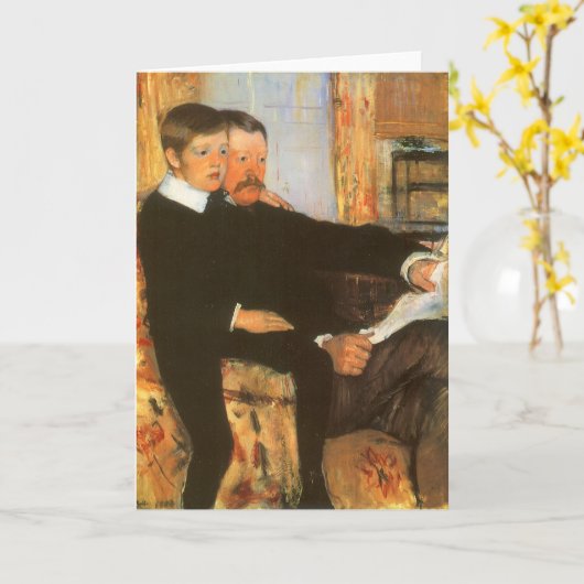 vader en zoon portret van Mary Cassatt Kaart (Gele Bloem)