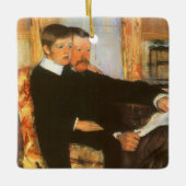 vader en zoon portret van Mary Cassatt Keramisch Ornament (Voorkant)