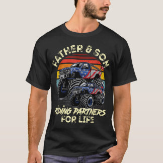 Vader en zoon rijden monstertruck voor het leven - t-shirt