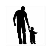 Vader en zoon 	rubberstempel (Afrduk)