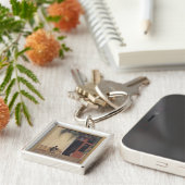 Vader en zoon van de kunstenaar op de deur sleutelhanger (Zijkant)