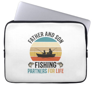 Vader en Zoon Vissen Partners voor het Leven Ontwe Laptop Sleeve