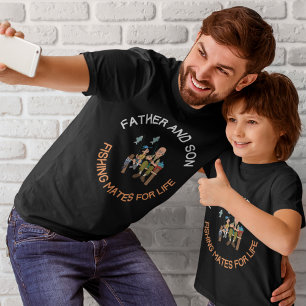 Vader en zoon Vist Mates voor het leven T-shirt