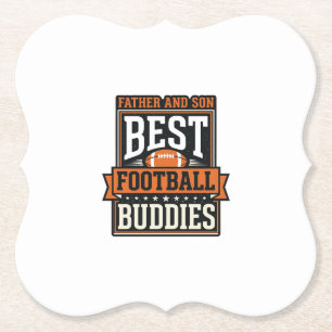 Vader en Zoon Voetbal Buddies Vintage T-shirt Desi Kartonnen Onderzetters