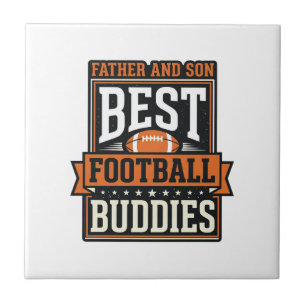 Vader en Zoon Voetbal Buddies Vintage T-shirt Desi Tegeltje
