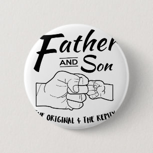 Vader en zoon vuistslag ronde button 5,7 cm