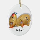 Vader en Zoon-werkkleding Keramisch Ornament (Rechts)