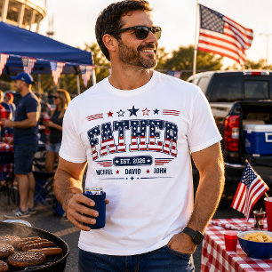 Vader Est 2026 USA Patriottische Vlag Aangepaste K T-shirt