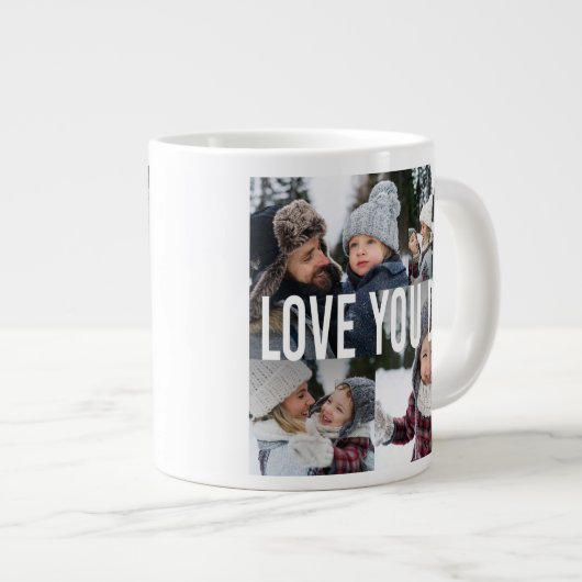 Vader Foto Collage Vaderdag Extra Grote Beker (Voorkant rechts)