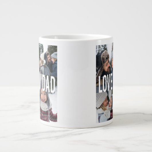 Vader Foto Collage Vaderdag Extra Grote Beker (Voorkant)