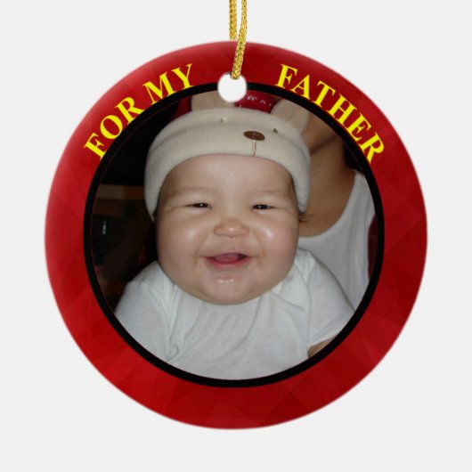 Vader Foto Gift Label & Ornament (Voorkant)