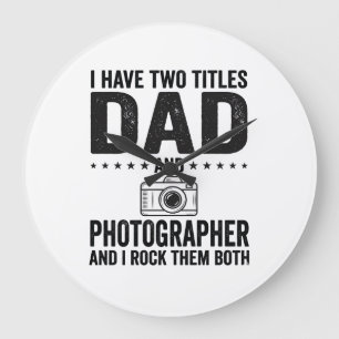 Vader Fotograaf Vintage Gravure Shirt Ontwerp_1 Grote Klok