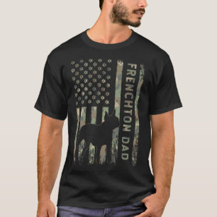 Vader Franse Bulldog Boston Terrier Camo Vlag VS T-shirt