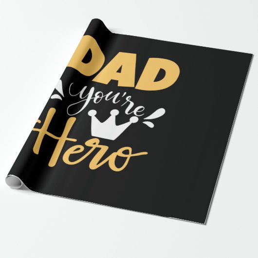 Vader geeft pap je bent Hero Cadeaupapier (Uitgerold)