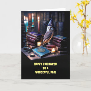 Vader Happy Halloween met Schattigee Uil Magic Kaart