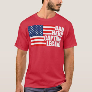 Vader-held kapitein legende Boat USA American Flag T-shirt