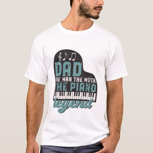 vader het Man de mythe de piano legend T-shirt (Voorkant)