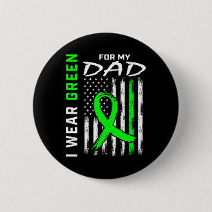 Vader ik Draag groen voor mijn vader Nierziekte Aw Ronde Button 5,7 Cm