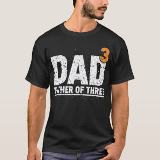Vader in het kwadraat Vader van Drie Vaderdag Vade T-shirt