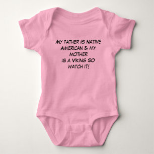 Vader is Native American & Moeder Is Viking T-shir Romper